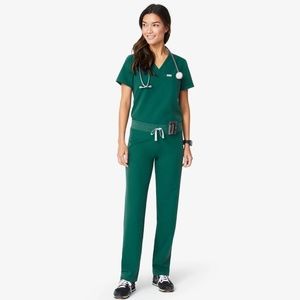 Figs Kade Cargo Scrub Pant - Hunter Green